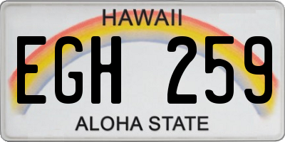 HI license plate EGH259