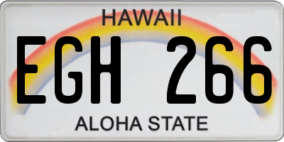 HI license plate EGH266