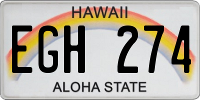 HI license plate EGH274