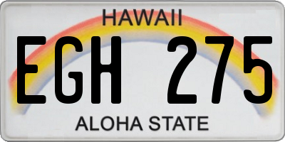 HI license plate EGH275