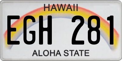 HI license plate EGH281