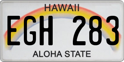 HI license plate EGH283