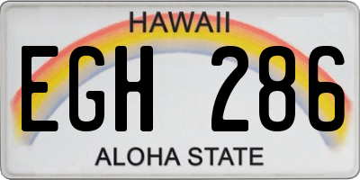HI license plate EGH286