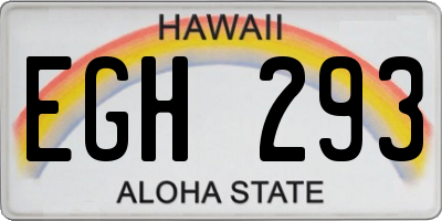 HI license plate EGH293