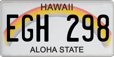 HI license plate EGH298