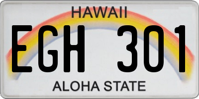 HI license plate EGH301