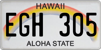 HI license plate EGH305