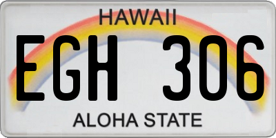 HI license plate EGH306