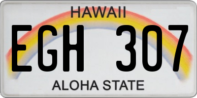 HI license plate EGH307