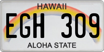 HI license plate EGH309