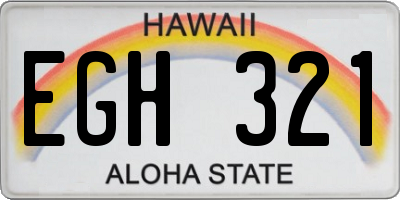 HI license plate EGH321
