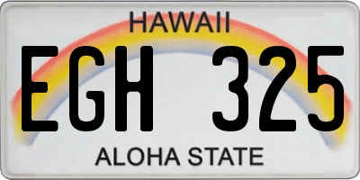 HI license plate EGH325