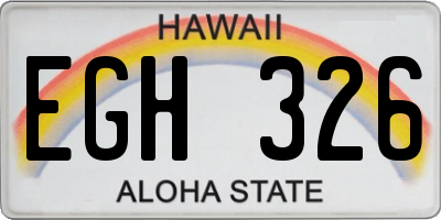 HI license plate EGH326