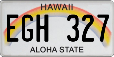 HI license plate EGH327