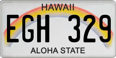 HI license plate EGH329