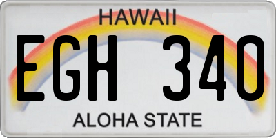 HI license plate EGH340