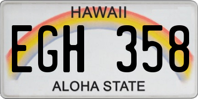 HI license plate EGH358