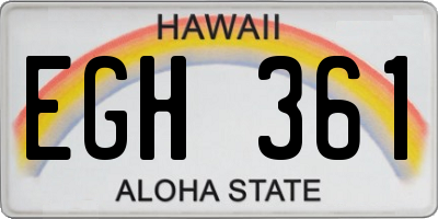 HI license plate EGH361