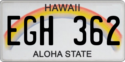 HI license plate EGH362