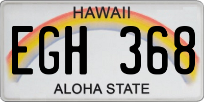 HI license plate EGH368