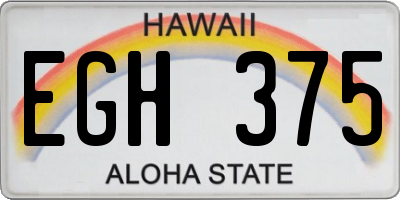 HI license plate EGH375
