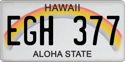 HI license plate EGH377