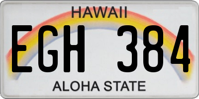 HI license plate EGH384