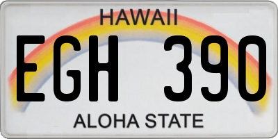 HI license plate EGH390