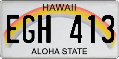 HI license plate EGH413
