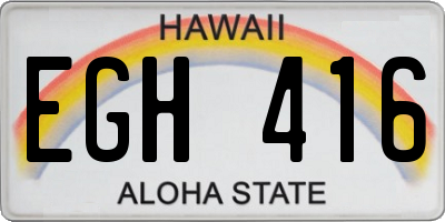 HI license plate EGH416