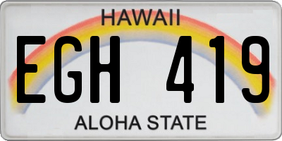 HI license plate EGH419