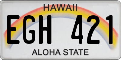 HI license plate EGH421