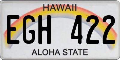 HI license plate EGH422