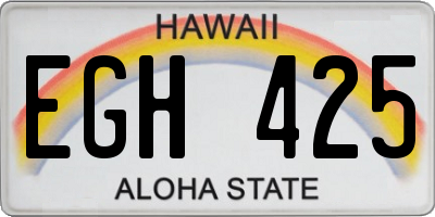 HI license plate EGH425