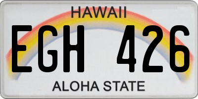 HI license plate EGH426