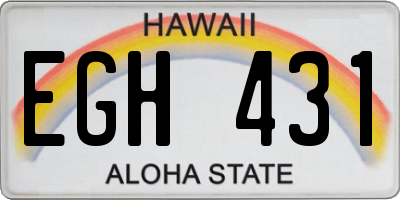 HI license plate EGH431