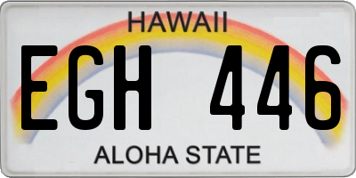 HI license plate EGH446