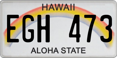 HI license plate EGH473