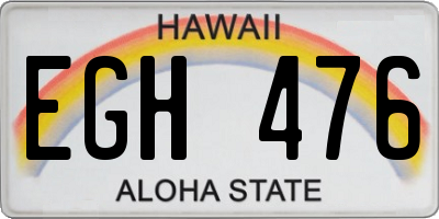 HI license plate EGH476