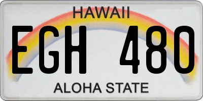 HI license plate EGH480