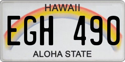 HI license plate EGH490