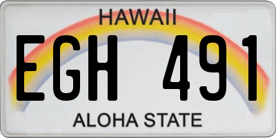 HI license plate EGH491