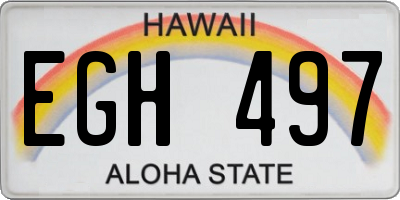HI license plate EGH497