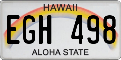 HI license plate EGH498