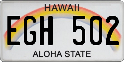 HI license plate EGH502