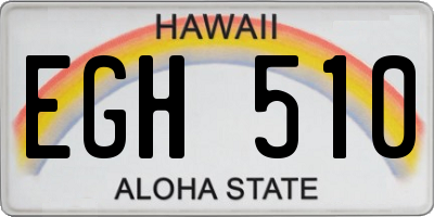 HI license plate EGH510