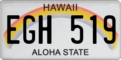 HI license plate EGH519
