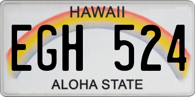 HI license plate EGH524