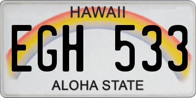 HI license plate EGH533