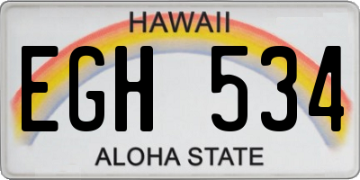 HI license plate EGH534